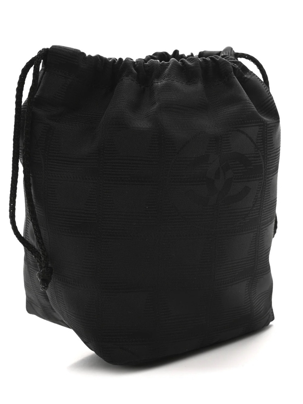 CHANEL
Nylon Travel Drawstring Bag Black